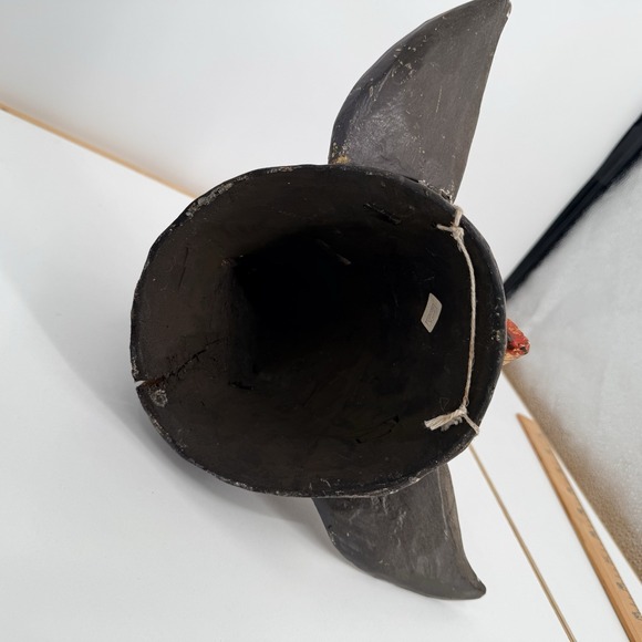 Vtg Hand Carved Painted Wood BALINESE Indonesian Pig Wild Boar  9x14" Folk Art - Picture 14 of 16